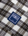 Fedeli - White and Green Check 'Alberto' Cotton & Lyocell Flanel Shirt