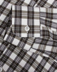 Fedeli - White and Green Check 'Alberto' Cotton & Lyocell Flanel Shirt