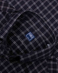 Fedeli - Navy and Cream Check 'Alberto' Cotton & Lyocell Flanel Shirt