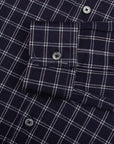 Fedeli - Navy and Cream Check 'Alberto' Cotton & Lyocell Flanel Shirt