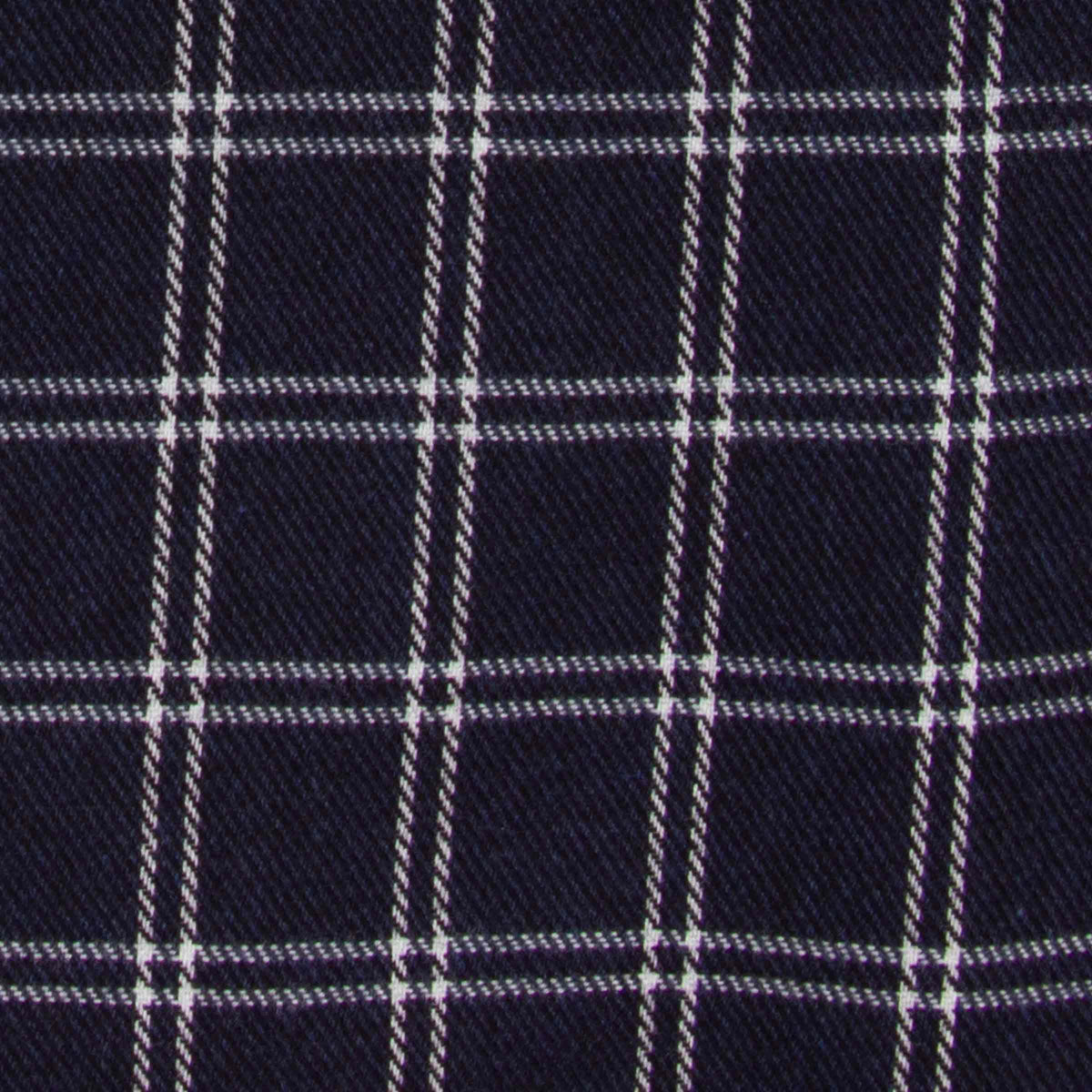 Fedeli - Navy and Cream Check 'Alberto' Cotton &amp; Lyocell Flanel Shirt