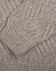 Fedeli - Flannel Melange 'Ande' Cable Knit Alpaca Wool Half Zip Sweater