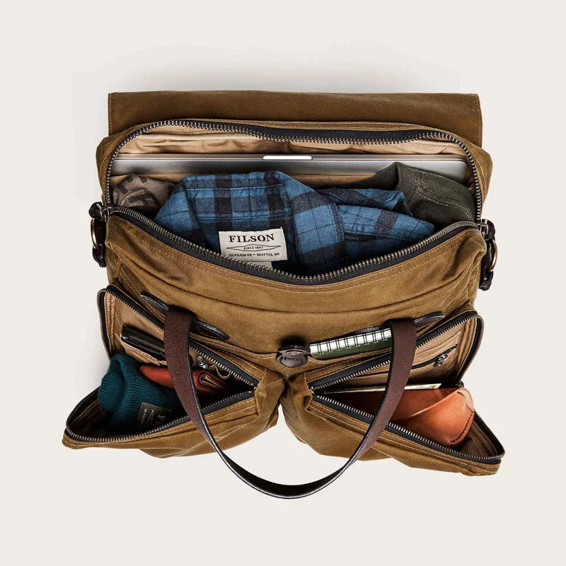 Filson - Dark Tan 24 Hour Tin Cloth Briefcase