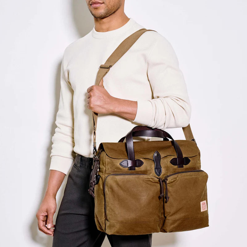 Filson - Dark Tan 24 Hour Tin Cloth Briefcase