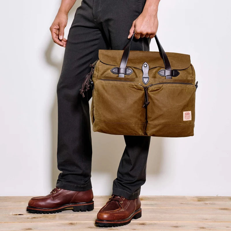 Filson - Dark Tan 24 Hour Tin Cloth Briefcase