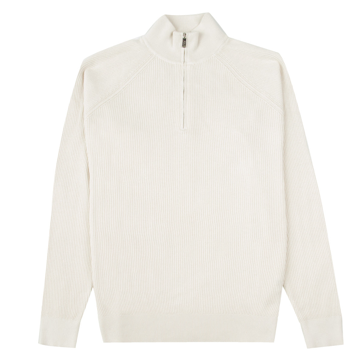 Fedeli - Linen Beige Paul Giza Organic Cotton Quarter-Zip Sweater