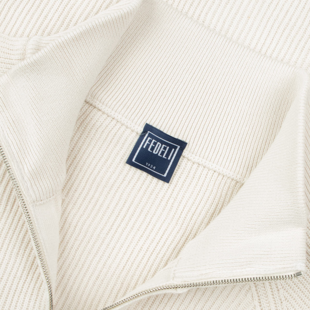 Fedeli - Linen Beige Paul Giza Organic Cotton Quarter-Zip Sweater