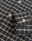 Fedeli - Navy Check 'Alberto' Slim Fit Brushed Cotton Long Sleeve Shirt