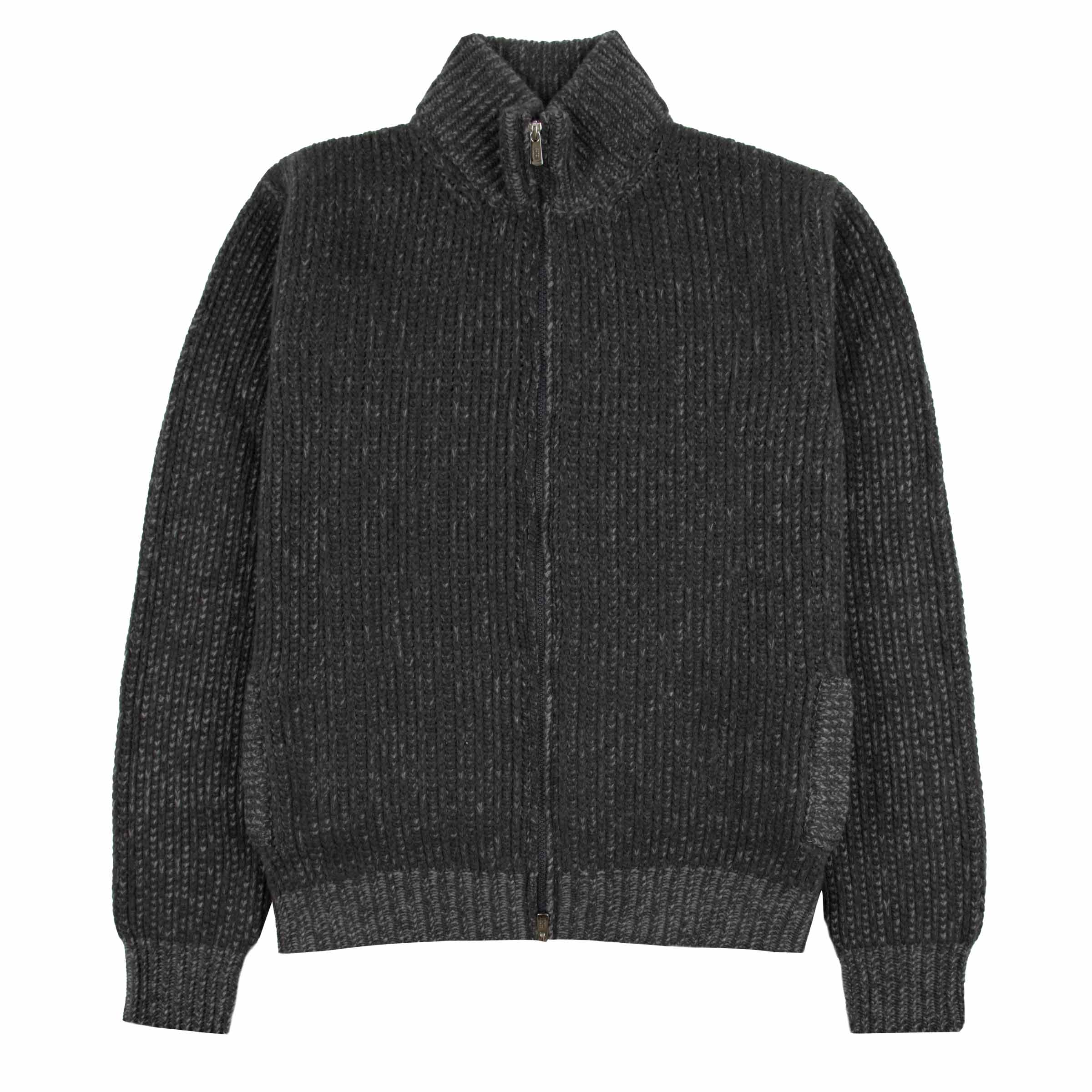 Fedeil - Carbon Grey Wool & Cashmere Cardigan KNITWEAR FEDELI