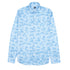 Fedeli - Light Blue Palm Print Sean Panamino Cotton Long Sleeve Shirt L/S SHIRTS FEDELI