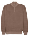 Fedeli - Sienna Beige 'Flavonio' Virgin Wool Half Zip Sweater
