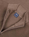 Fedeli - Sienna Beige 'Flavonio' Virgin Wool Half Zip Sweater