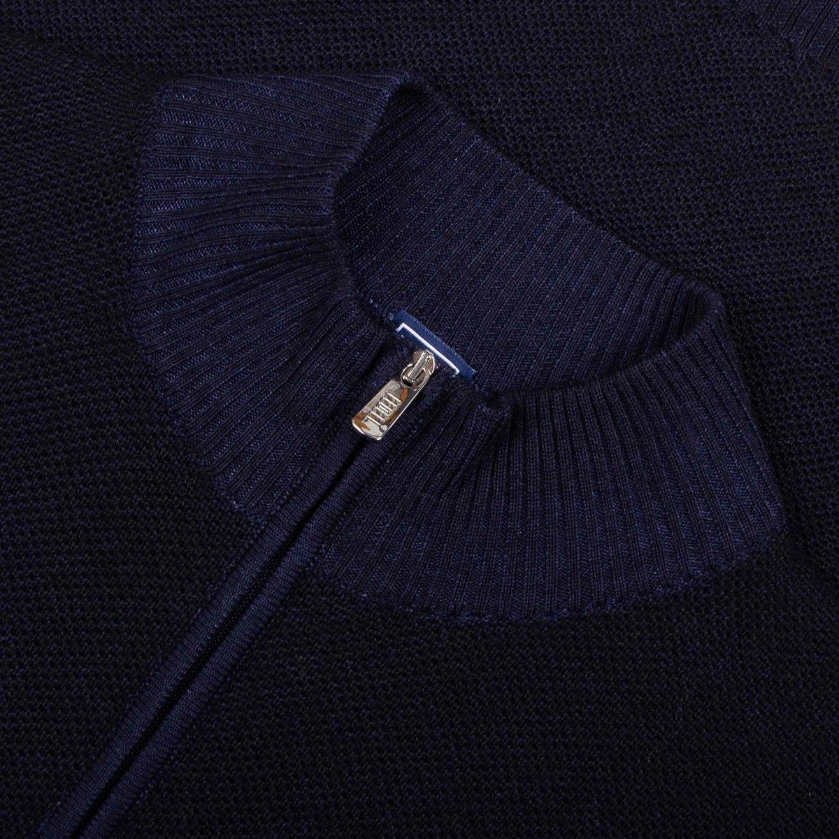 Fedeli - Midnight Blue 'Flavonio' Virgin Wool Half Zip Sweater