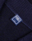 Fedeli - Midnight Blue 'Flavonio' Virgin Wool Half Zip Sweater