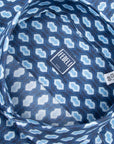 Fedeli - Navy Geometric Print Sean Panamino Cotton Long Sleeve Shirt L/S SHIRTS FEDELI