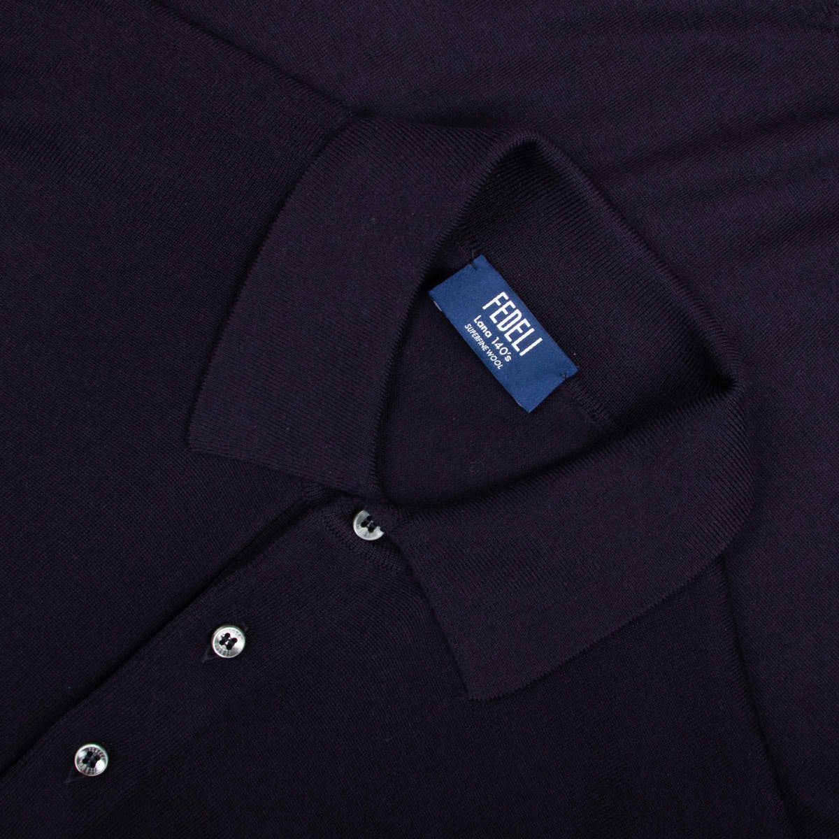 Fedeli - Midnight Navy 'Sportsman' Superfine Wool 140's Knit Polo