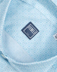 Fedeli - Light Blue Geometric Print Sean Panamino Cotton Long Sleeve Shirt L/S SHIRTS FEDELI