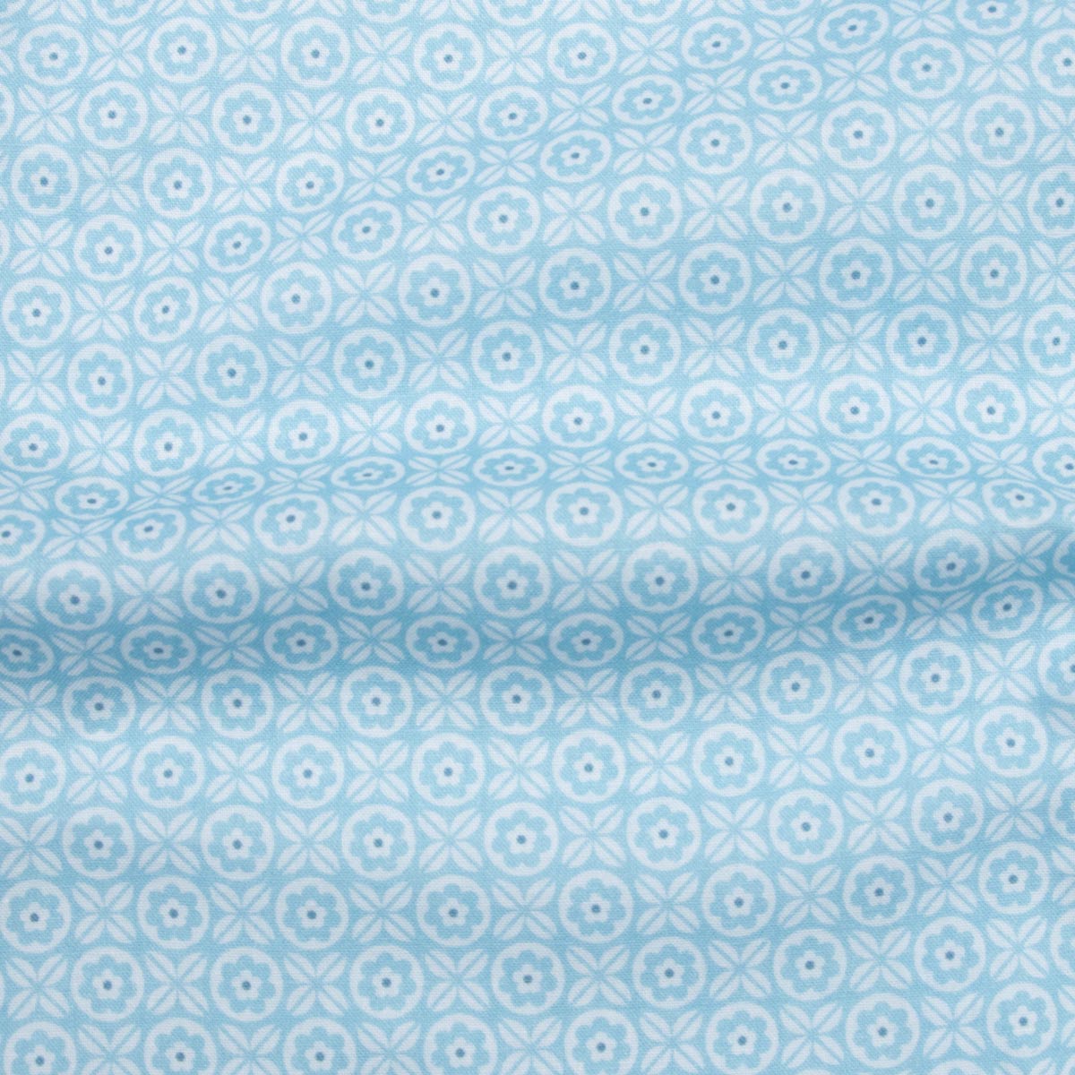Fedeli - Light Blue Geometric Print Sean Panamino Cotton Long Sleeve Shirt L/S SHIRTS FEDELI