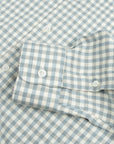 Fedeli - Light Blue & Grey Check 'Alberto' Slim Fit Brushed Cotton Long Sleeve Shirt