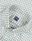 Fedeli - Light Blue & Grey Check 'Alberto' Slim Fit Brushed Cotton Long Sleeve Shirt