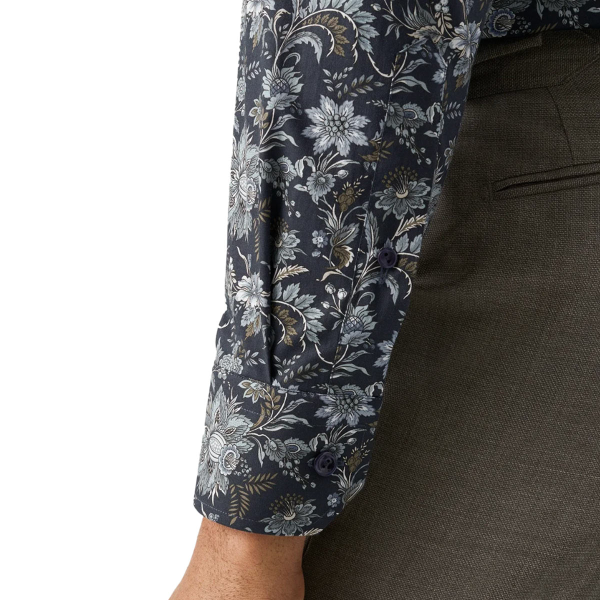 Eton - Navy Floral Signature Twill Slim Fit Shirt L/S SHIRTS Eton