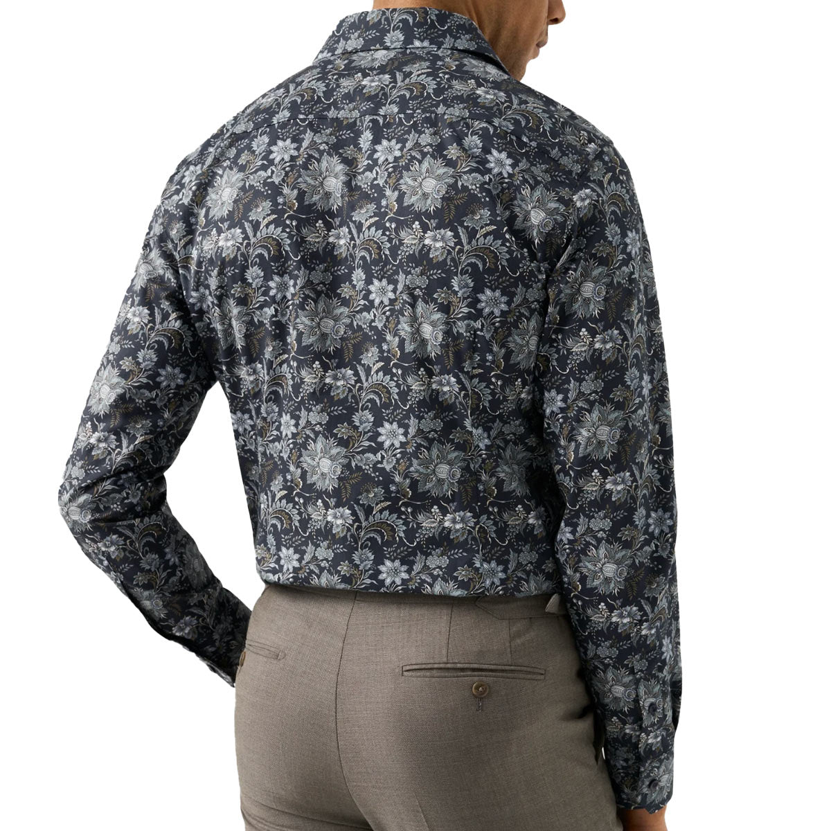 Eton - Navy Floral Signature Twill Slim Fit Shirt L/S SHIRTS Eton