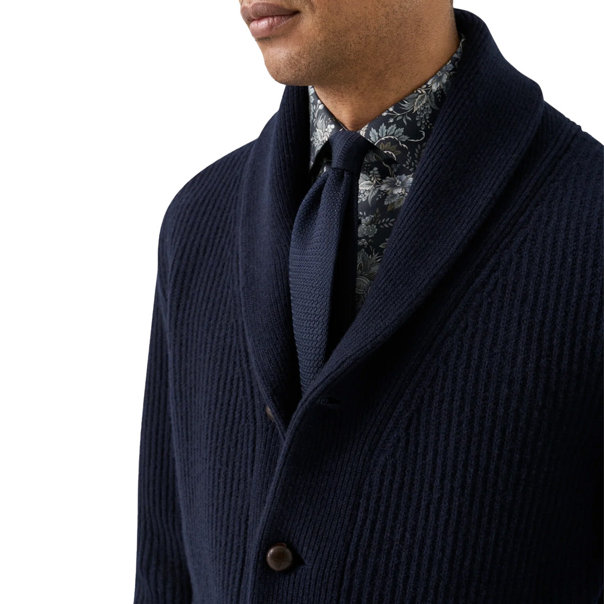 Eton - Navy Floral Signature Twill Slim Fit Shirt L/S SHIRTS Eton