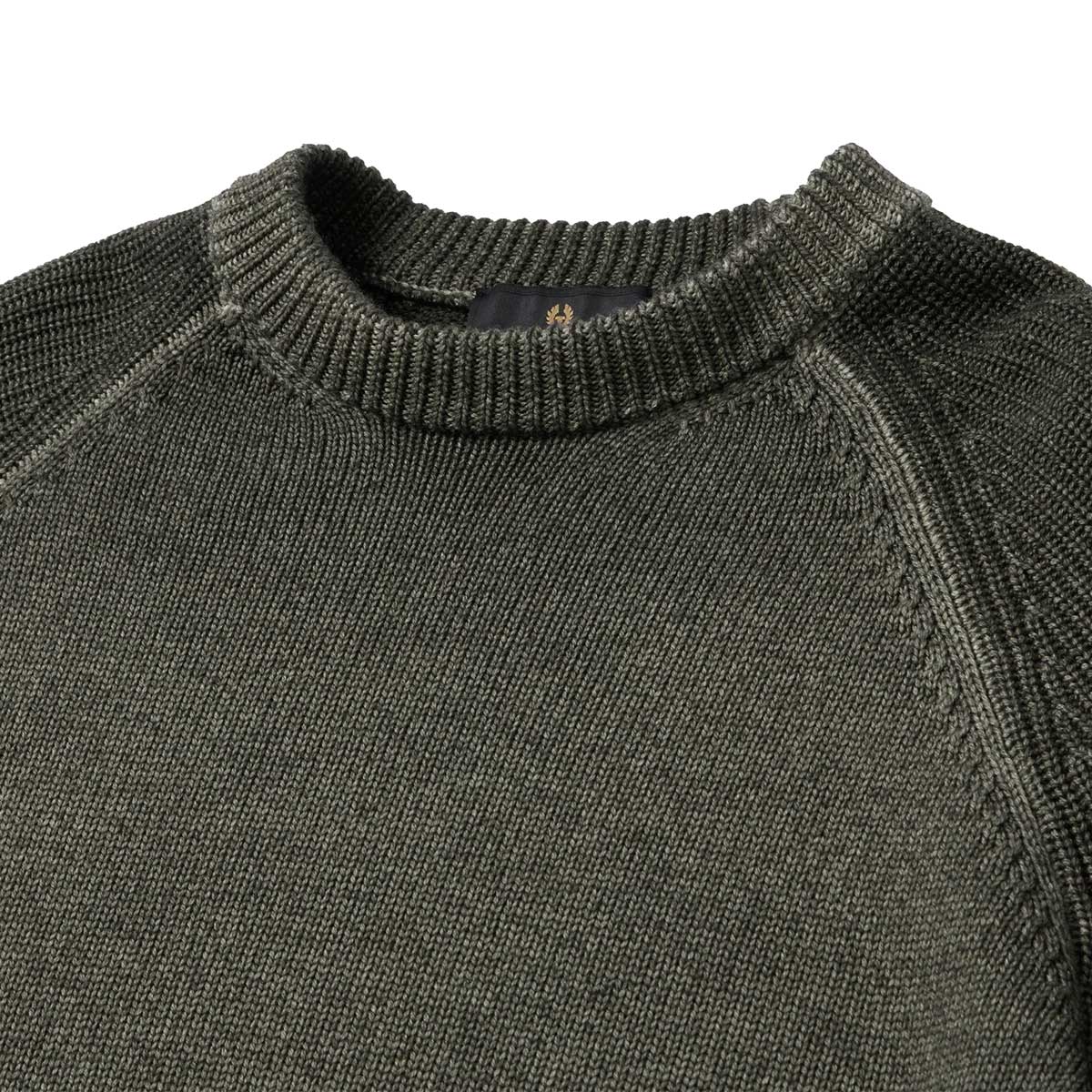 Belstaff - Khaki Green Aspect Merino Wool Crew Neck Sweater KNITWEAR Belstaff