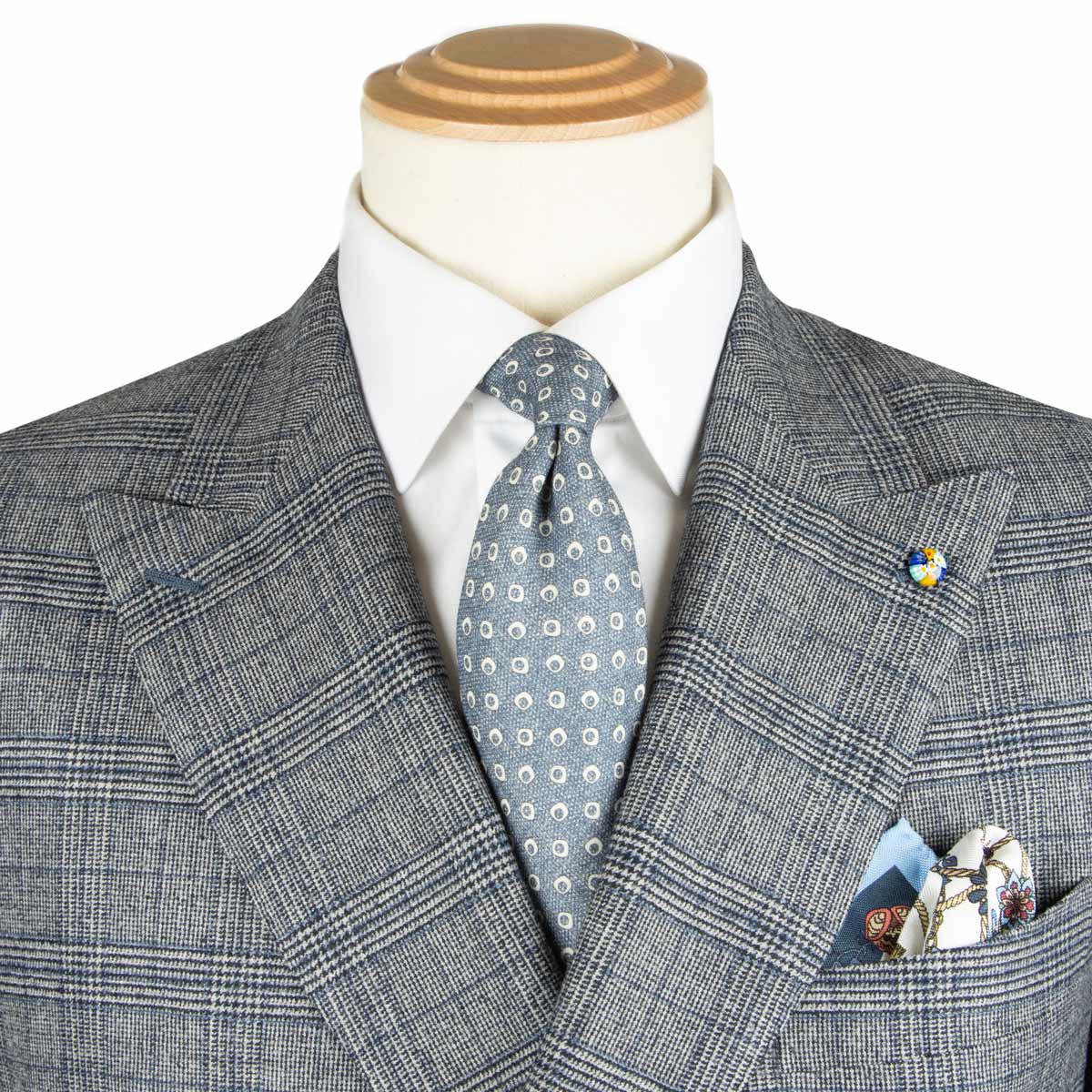Belvest - Grey Check 'CEO' Double-Breasted Wool Suit SUITS Belvest
