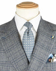 Belvest - Grey Check 'CEO' Double-Breasted Wool Suit SUITS Belvest