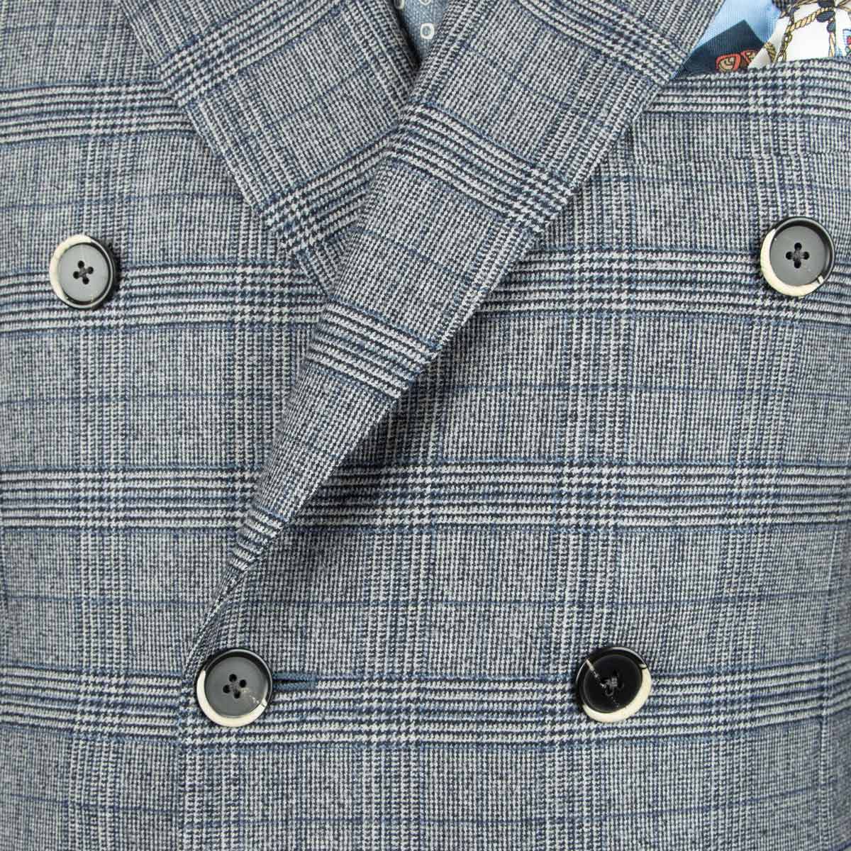 Belvest - Grey Check &#39;CEO&#39; Double-Breasted Wool Suit SUITS Belvest