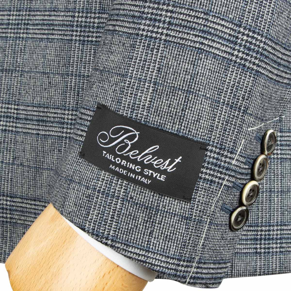 Belvest - Grey Check &#39;CEO&#39; Double-Breasted Wool Suit SUITS Belvest
