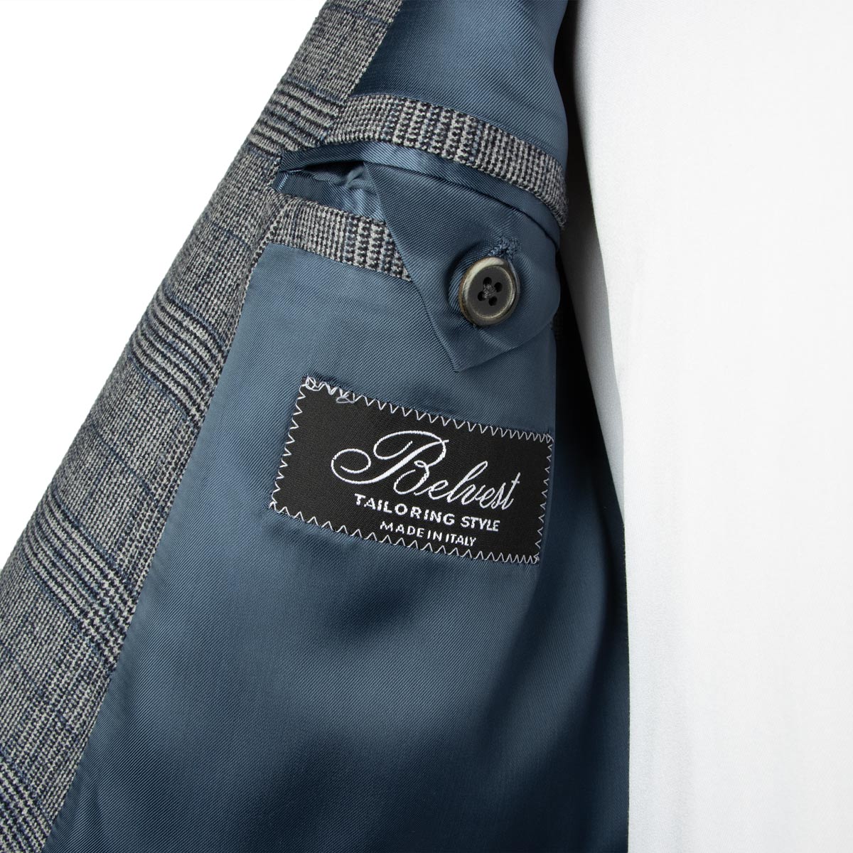 Belvest - Grey Check &#39;CEO&#39; Double-Breasted Wool Suit SUITS Belvest