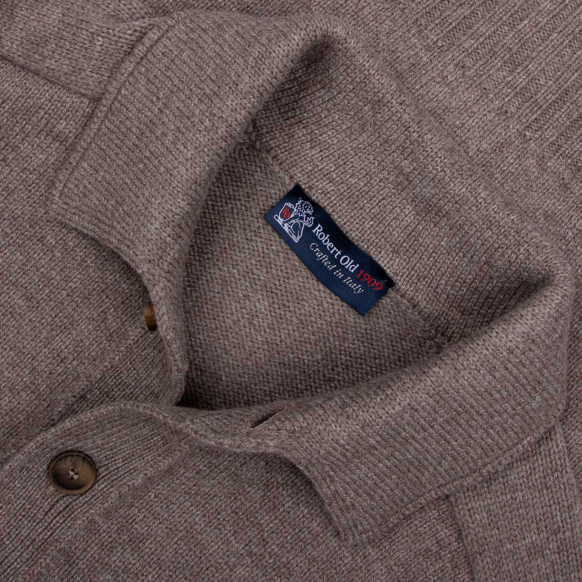 Robert Old - Mushroom Brown Patch Pocket Super Geelong Wool Jacket