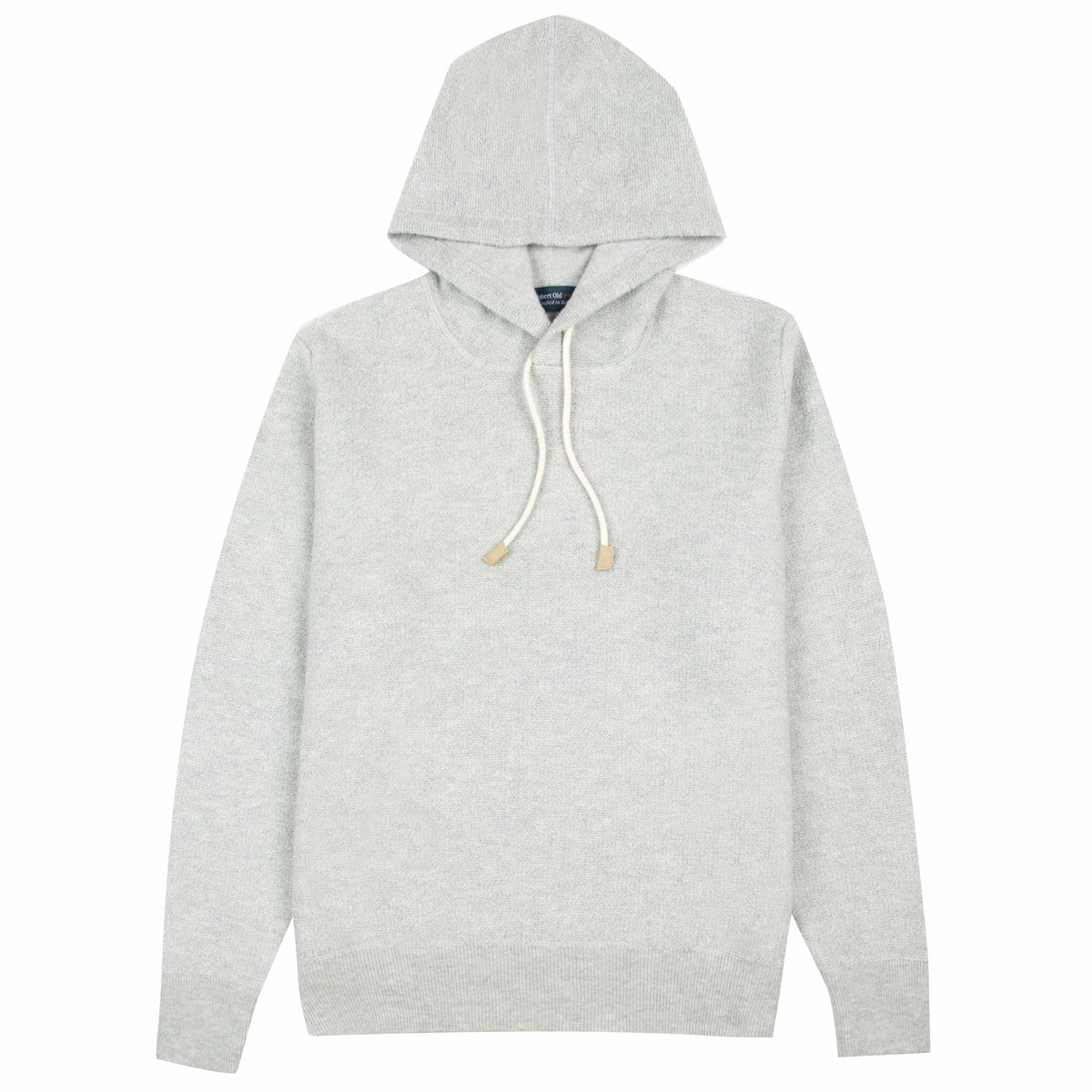 Grey Marl Bouclé Wool & Cashmere Hoodie Sweater KNITWEAR Robert Old