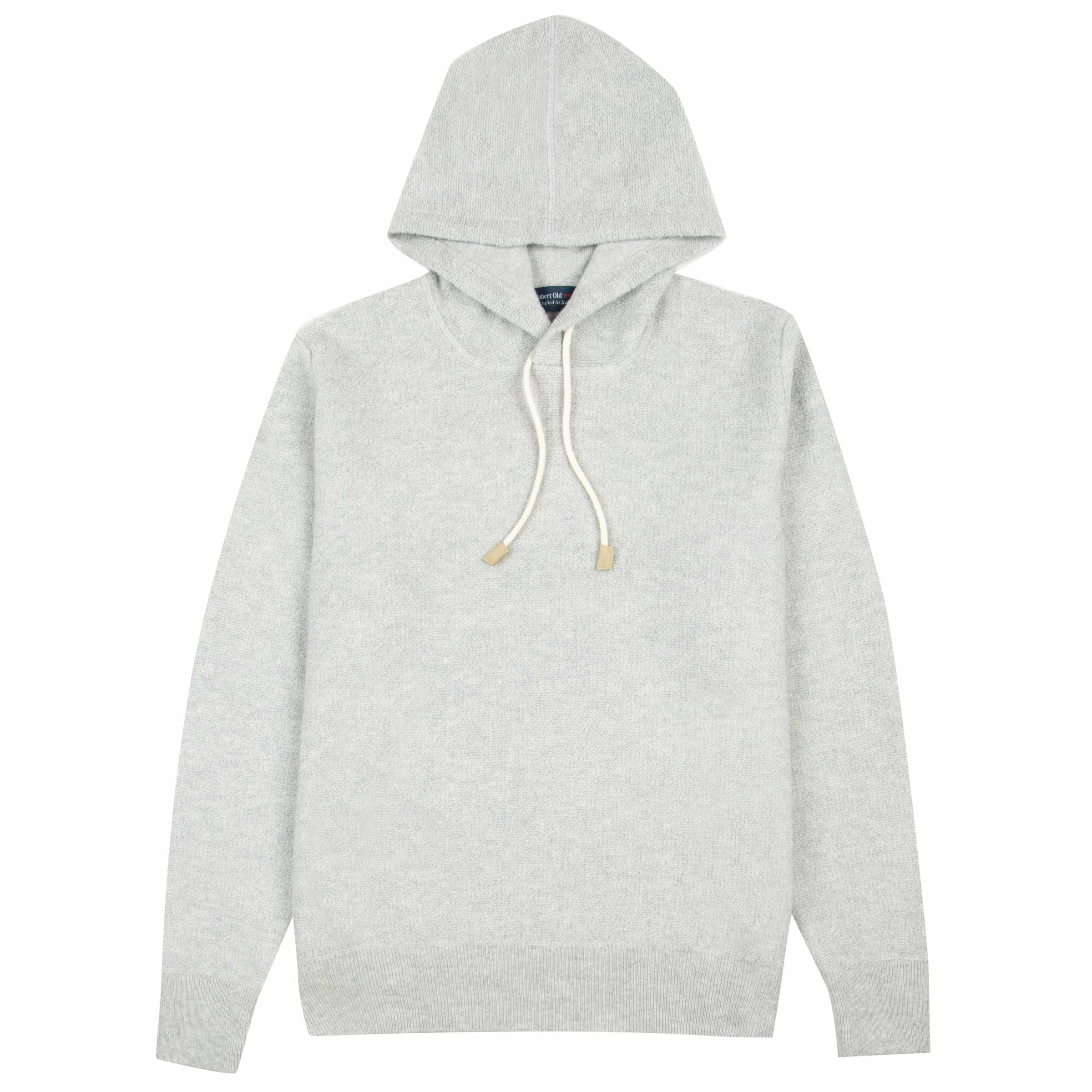 Robert Old - Grey Marl Bouclé Wool & Cashmere Hoodie Sweater KNITWEAR Robert Old