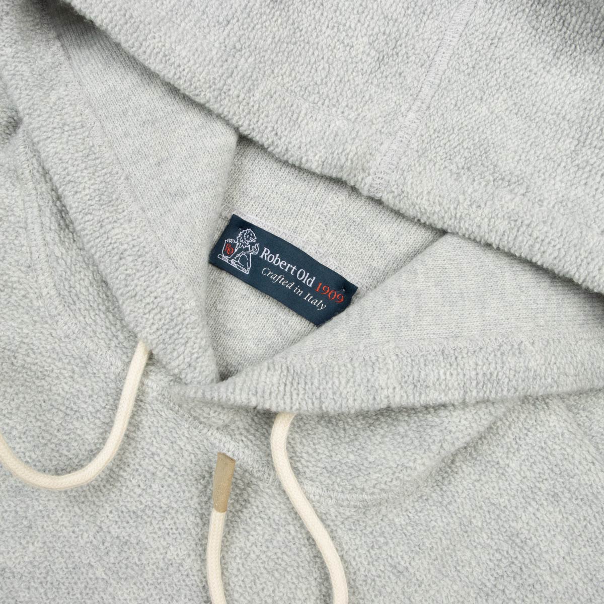 Robert Old - Grey Marl Bouclé Wool & Cashmere Hoodie Sweater KNITWEAR Robert Old