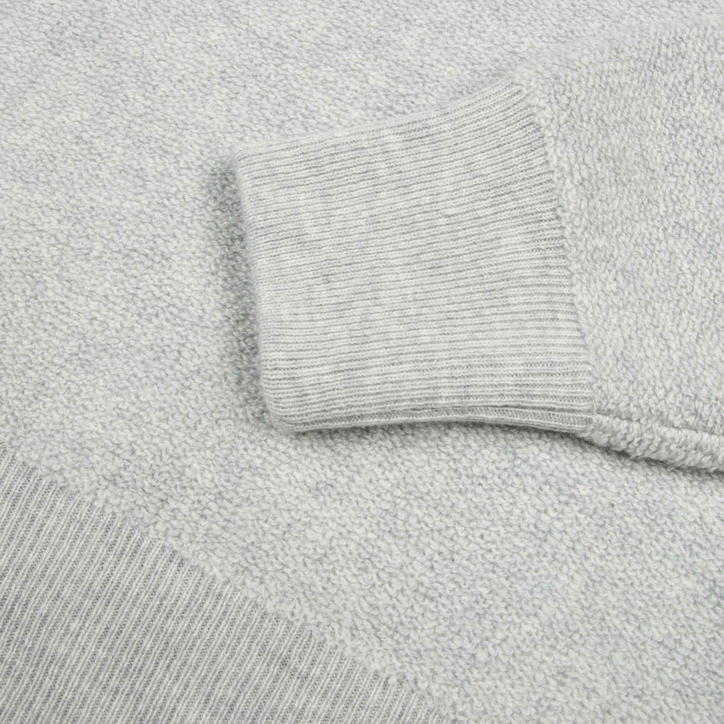 Robert Old - Grey Marl Bouclé Wool &amp; Cashmere Hoodie Sweater KNITWEAR Robert Old