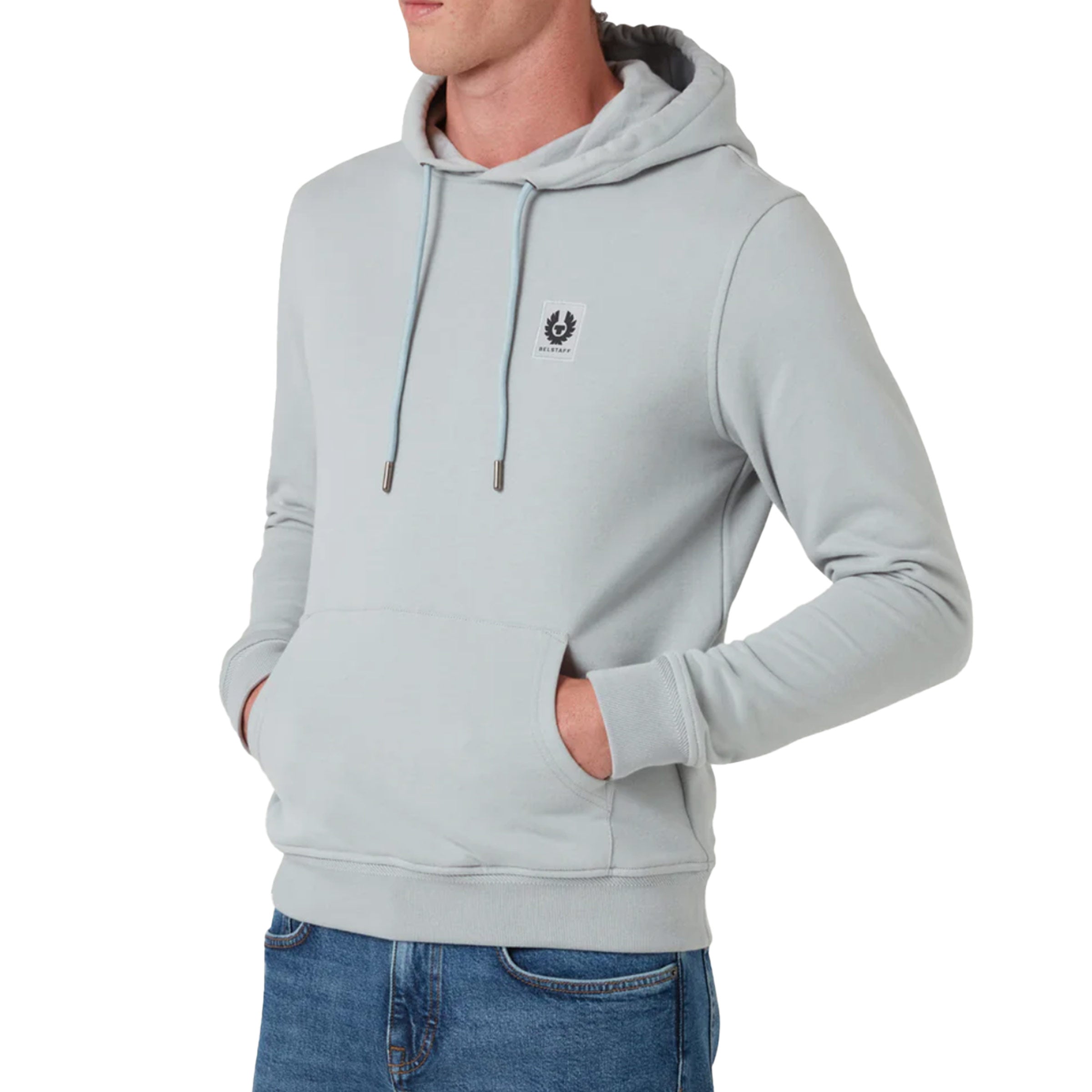 Belstaff - Quarry Blue Organic Cotton Fleece Hoodie SWEATS Belstaff