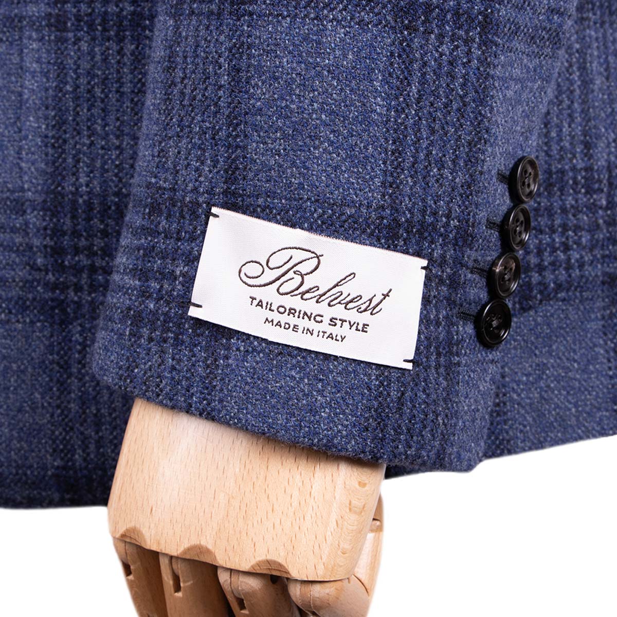 Belvest - Blue Check &#39;Jacket in a Box&#39; Wool &amp; Cashmere Unstructured Jacket JACKETS Belvest