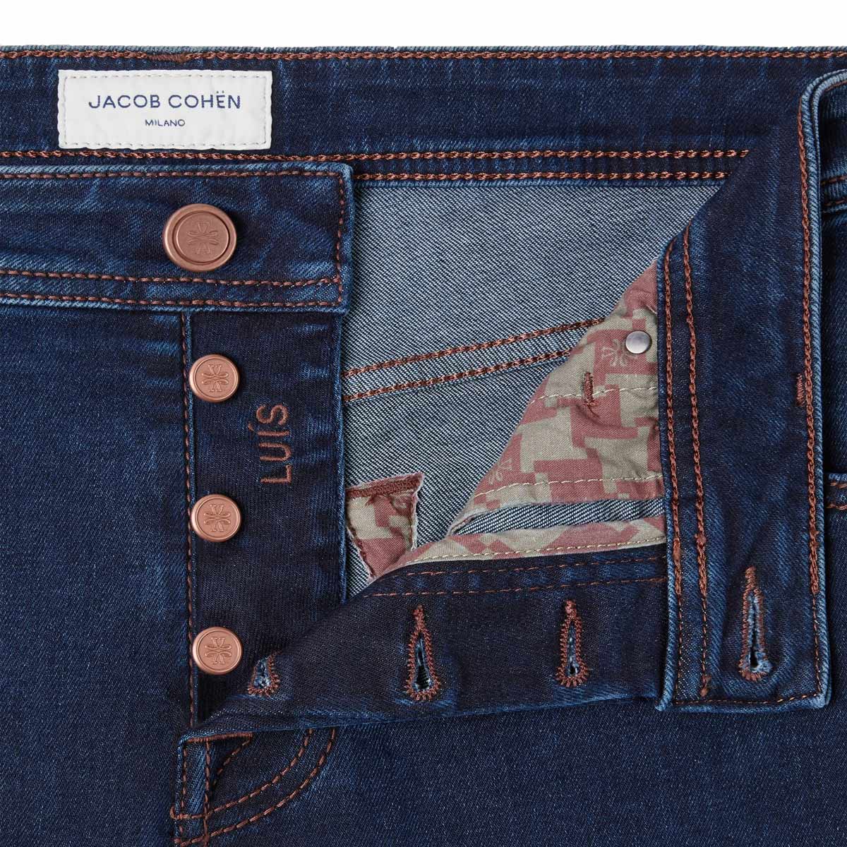 Jacob Cohen - Dark Mid Wash 'Luis' Regular Fit Denim Jeans