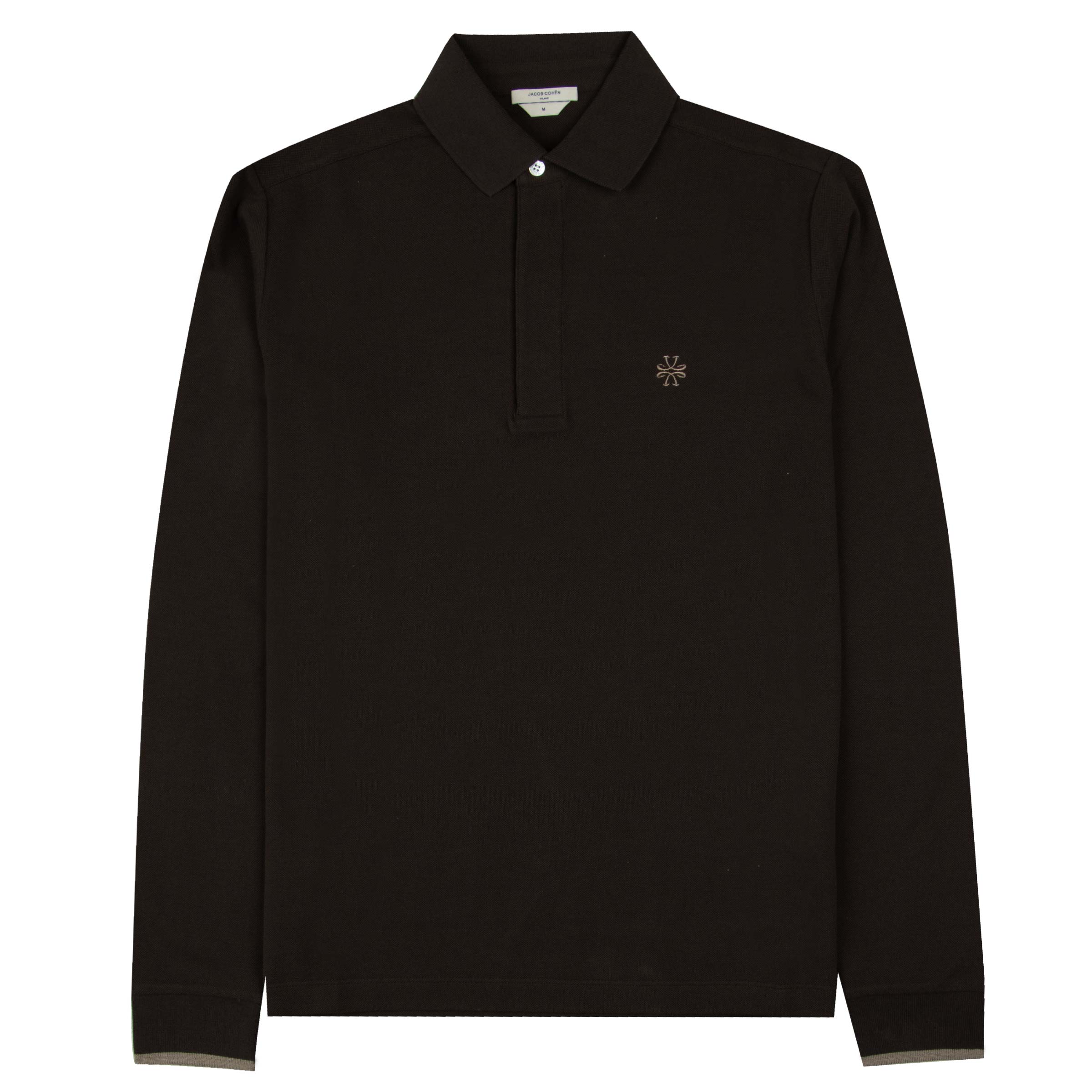 Jacob Cohen - Brown 'Lunga' Cotton Long Sleeve Polo Shirt