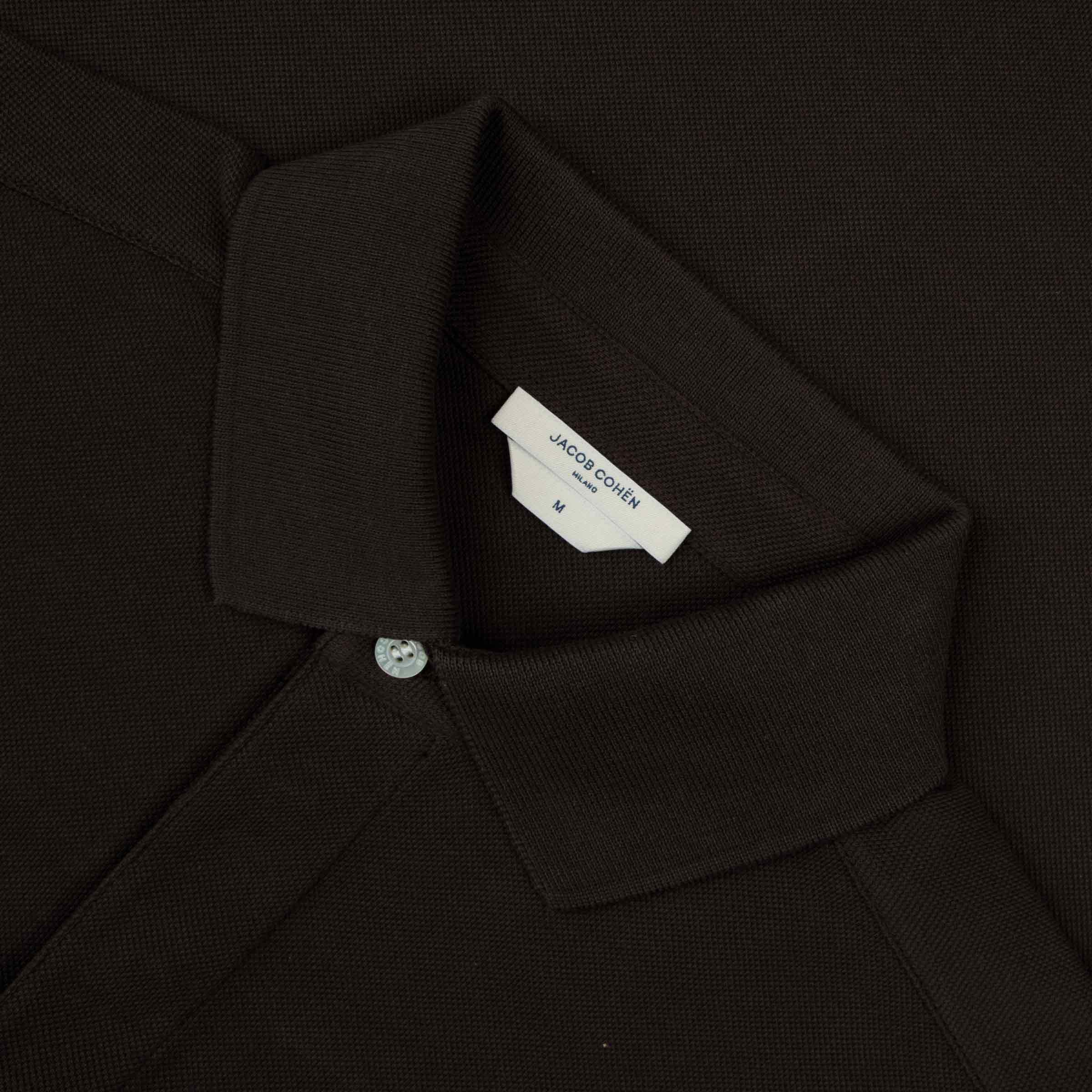 Jacob Cohen - Brown 'Lunga' Cotton Long Sleeve Polo Shirt