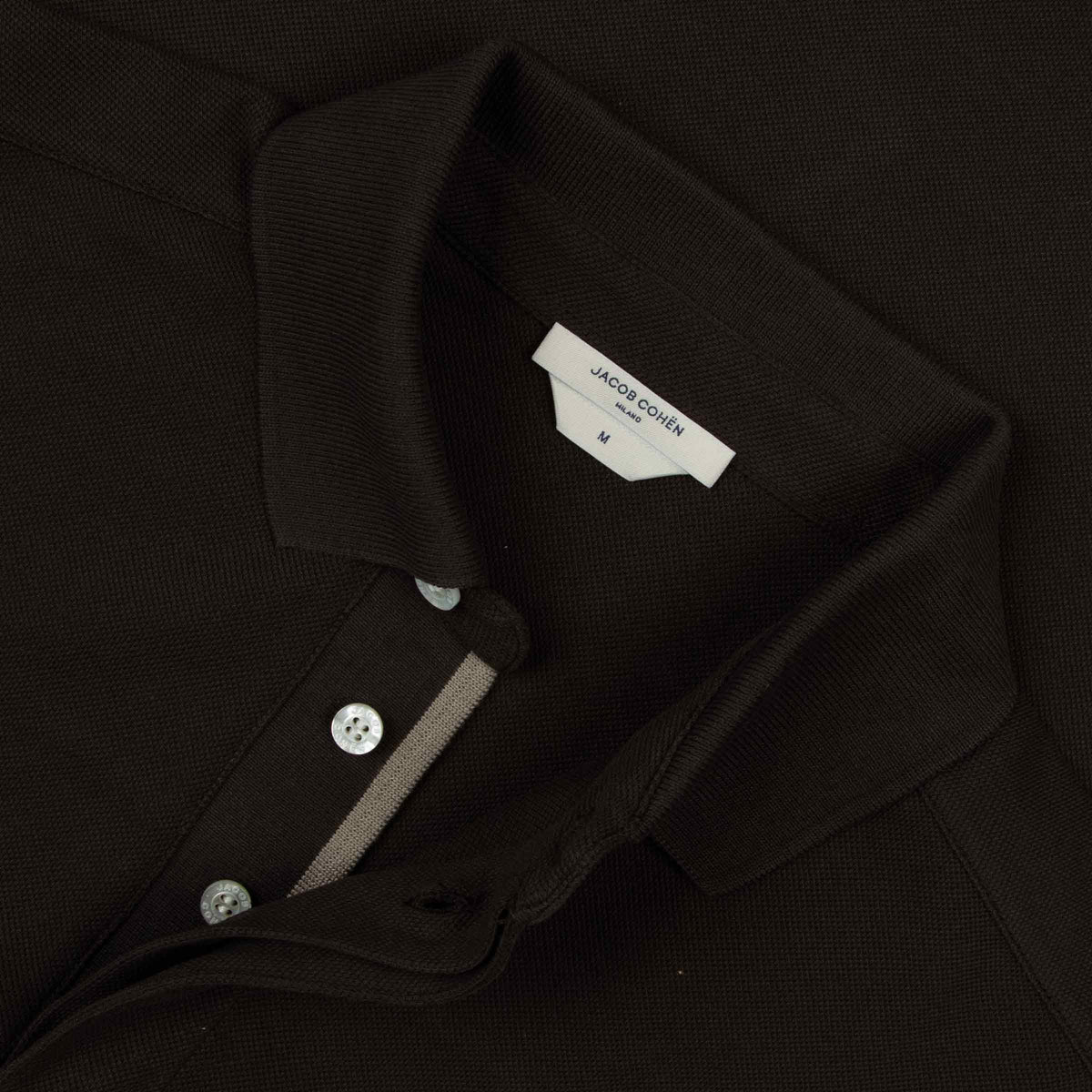 Jacob Cohen - Brown 'Lunga' Cotton Long Sleeve Polo Shirt RUGBY/LS POLOS Jacob Cohen