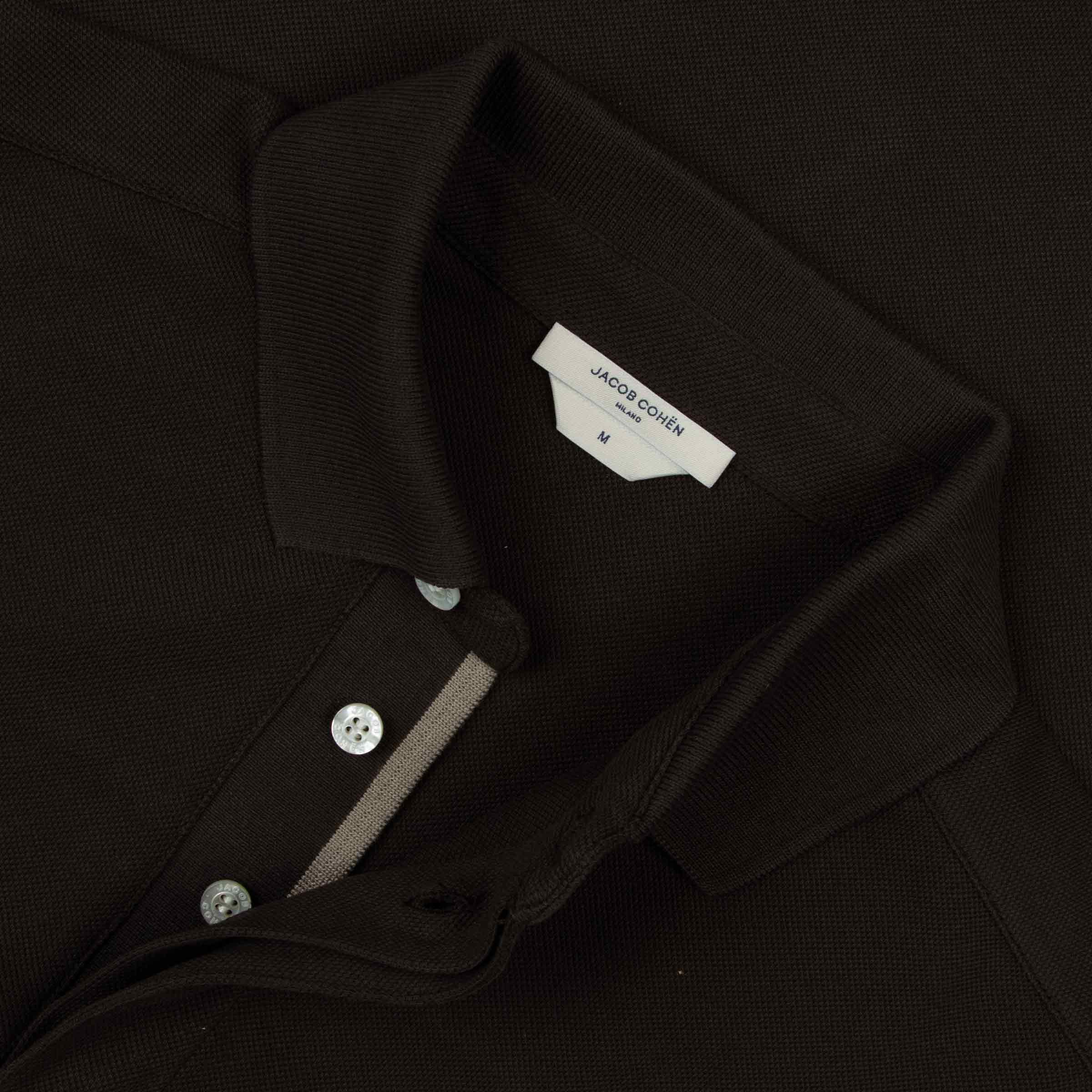 Jacob Cohen - Brown 'Lunga' Cotton Long Sleeve Polo Shirt