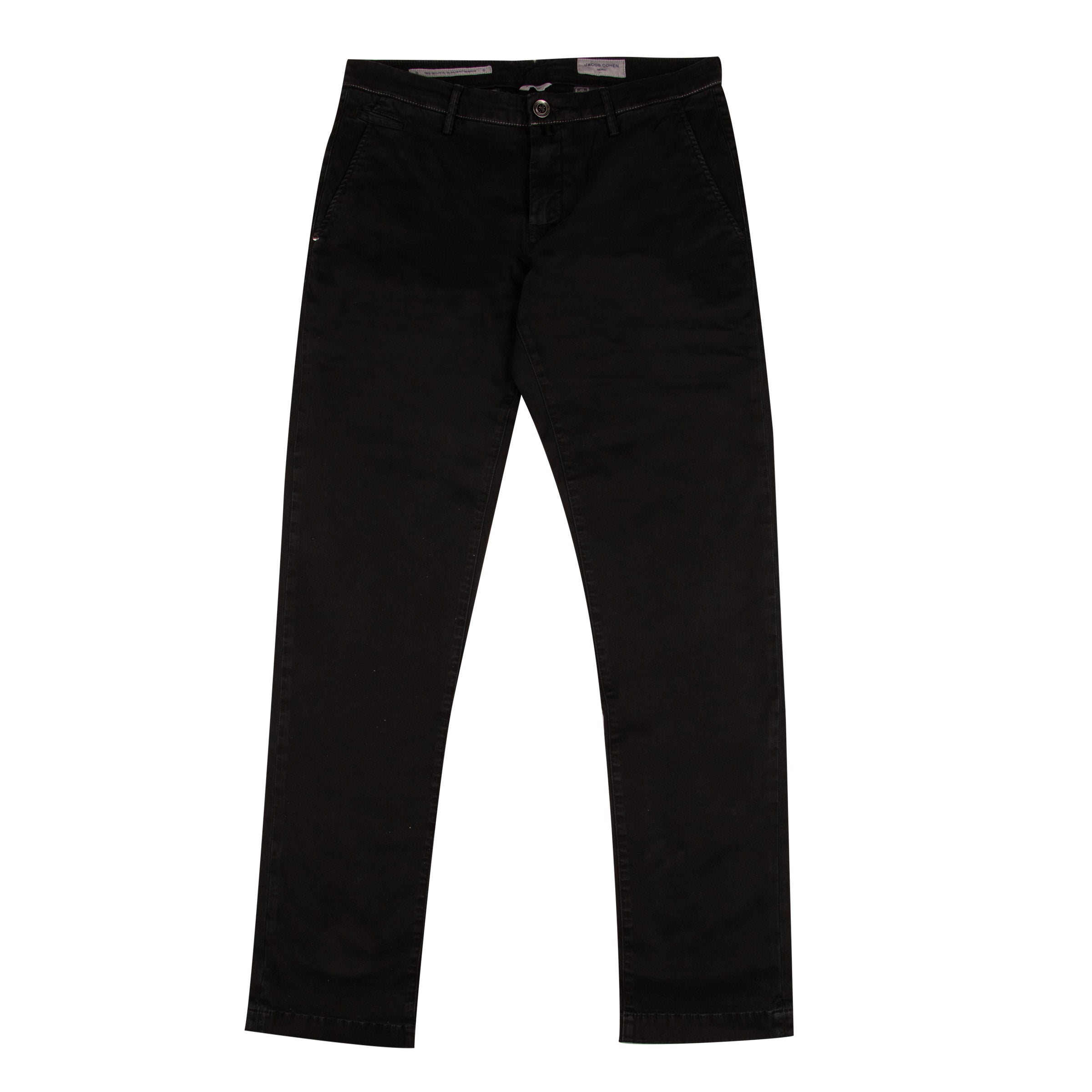 Jacob Cohen - Black 'Bobby' Slim Fit Cotton Twill Chino Trousers CASUAL TROUSERS Jacob Cohen