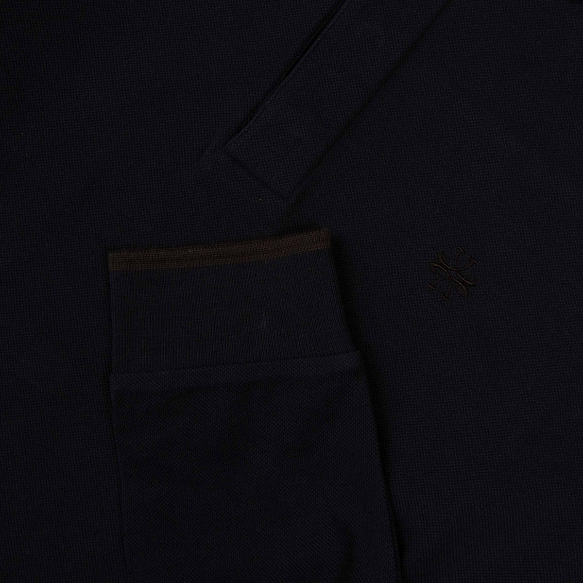Jacob Cohen - Navy 'Lunga' Cotton Long Sleeve Polo Shirt RUGBY/LS POLOS Jacob Cohen