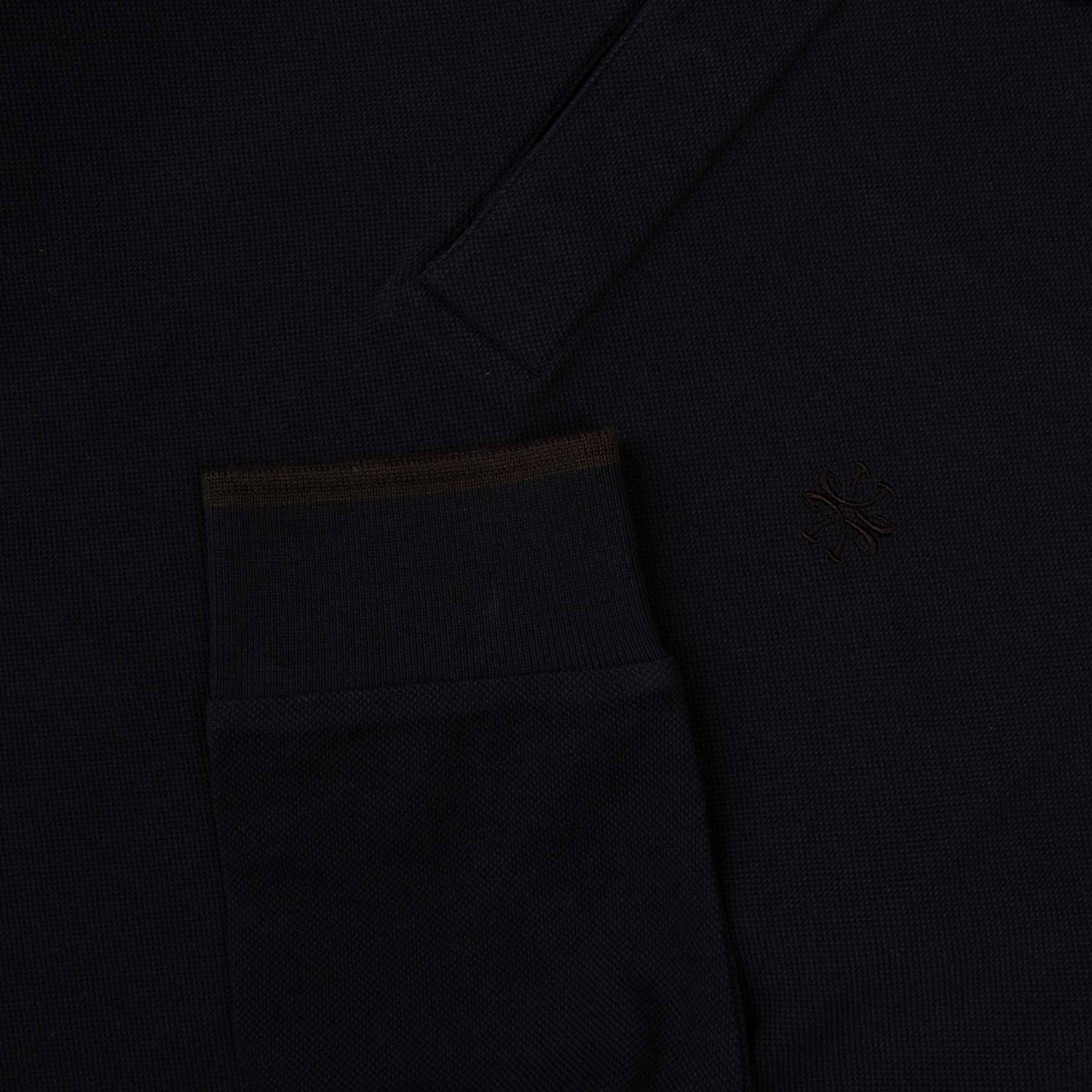 Jacob Cohen - Navy 'Lunga' Cotton Long Sleeve Polo Shirt