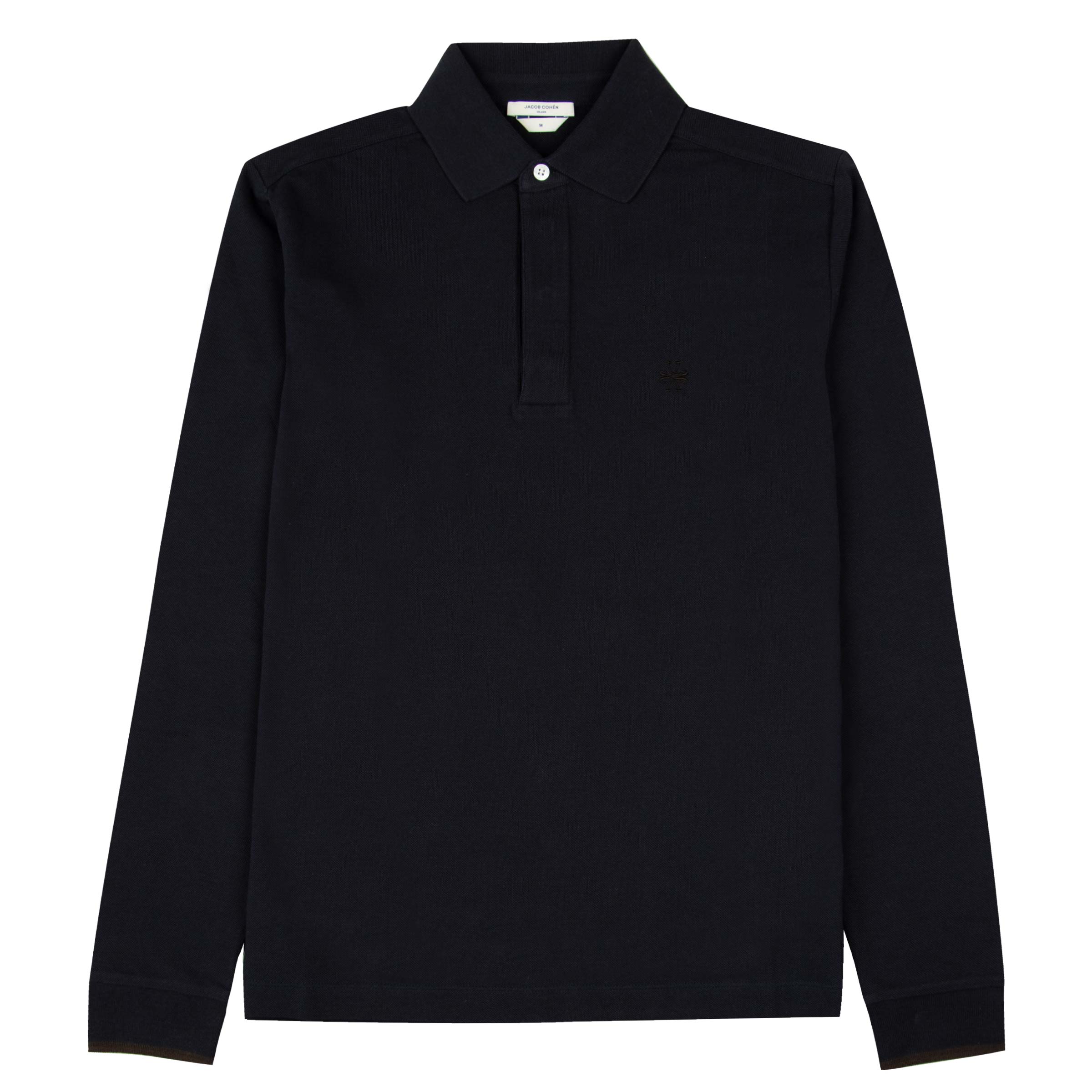 Jacob Cohen - Navy 'Lunga' Cotton Long Sleeve Polo Shirt