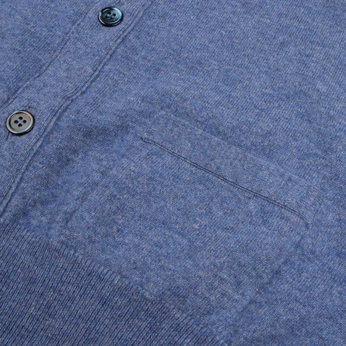 Robert Old - Lapis Blue Beaulieu Cashmere Sleeveless Cardigan CASHMERE Robert Old